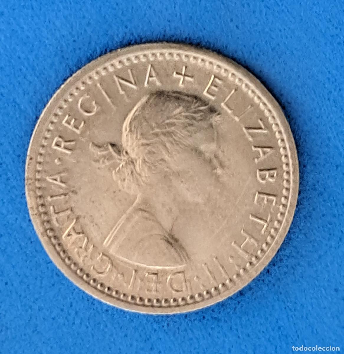 Monedas antiguas de Europa: SIX PENCE ( SEIS PENIQUES ) - A&Ntilde;O 1963 - ELIZABETH II DEI GRATIA REGINA - COBRE Y N&Iacute;QUEL