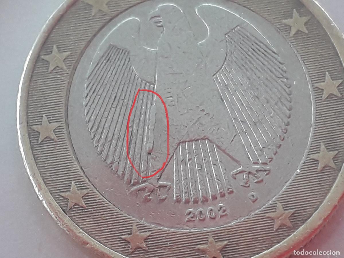 Monedas antiguas de Europa: 003764NUM-Alemania- 1 &euro;- 2002 D- rotura cu&ntilde;o ala izquierda- encartonada