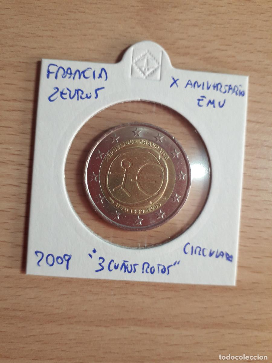 Monedas antiguas de Europa: 003773NUM-Francia 2&euro; 2009, x-aniversario emu - 3 cu&ntilde;os rotos
