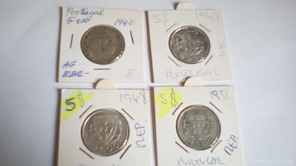 Monedas antiguas de Europa: 4 MONEDAS PLATA 5 ESCUDOS PORTUGAL. PLATA