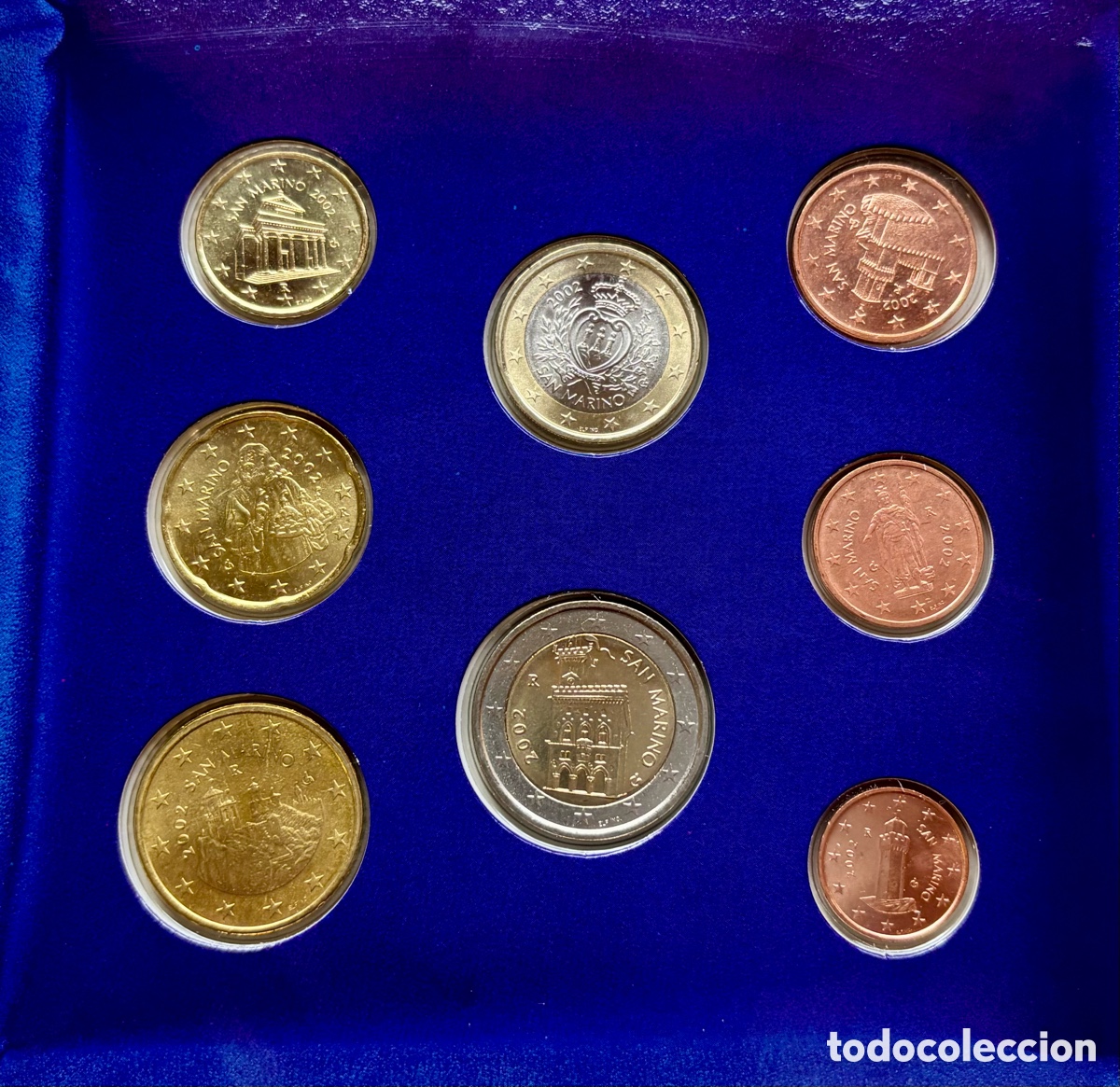 Monedas antiguas de Europa: Set Euros SAN MARINO 2002. Cartera Oficial / Blister &euro; x8 Valores. FDC