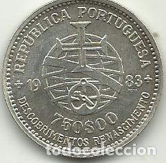 Monedas antiguas de Europa: PORTUGAL - 750 ESCUDOS - 1983 - XVII EXPOSI&Ccedil;&Atilde;O ARTE EUROPEIA - PLATA 0.835 - FOTOS
