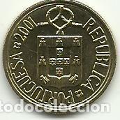 Monedas antiguas de Europa: PORTUGAL - 5 ESCUDOS - 2001 - LATON-NIQUEL - ULTIMA MONEDA DE ESCUDO - UNC - FOTOS