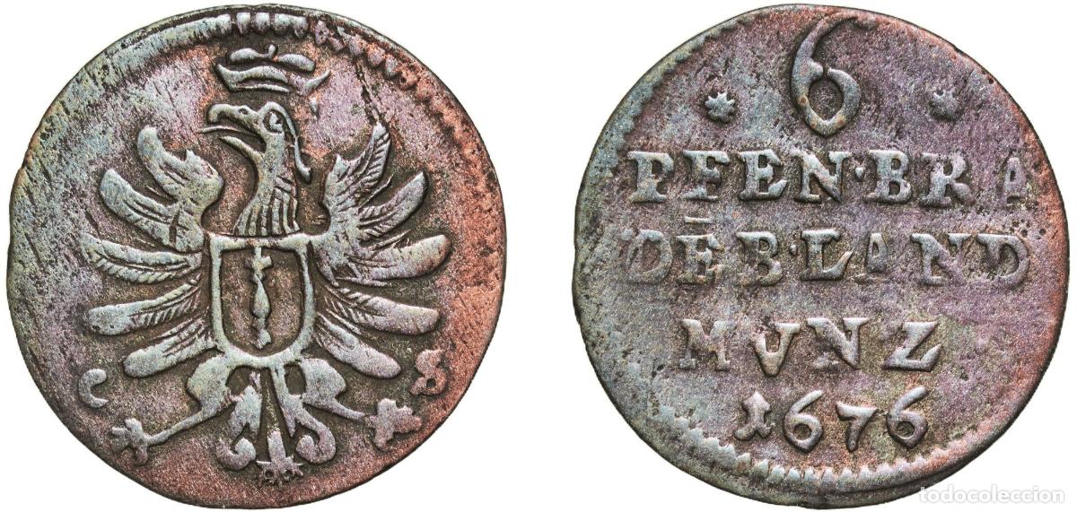 Monedas antiguas de Europa: Germany State of Brandenburg-Prussia German states 1676 6 Pfennigs - Frederick William Silver Berli