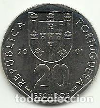 Monedas antiguas de Europa: PORTUGAL - 20 ESCUDOS - 2001 - COBRE-NIQUEL - ULTIMA MONEDA DE ESCUDO - UNC - FOTOS