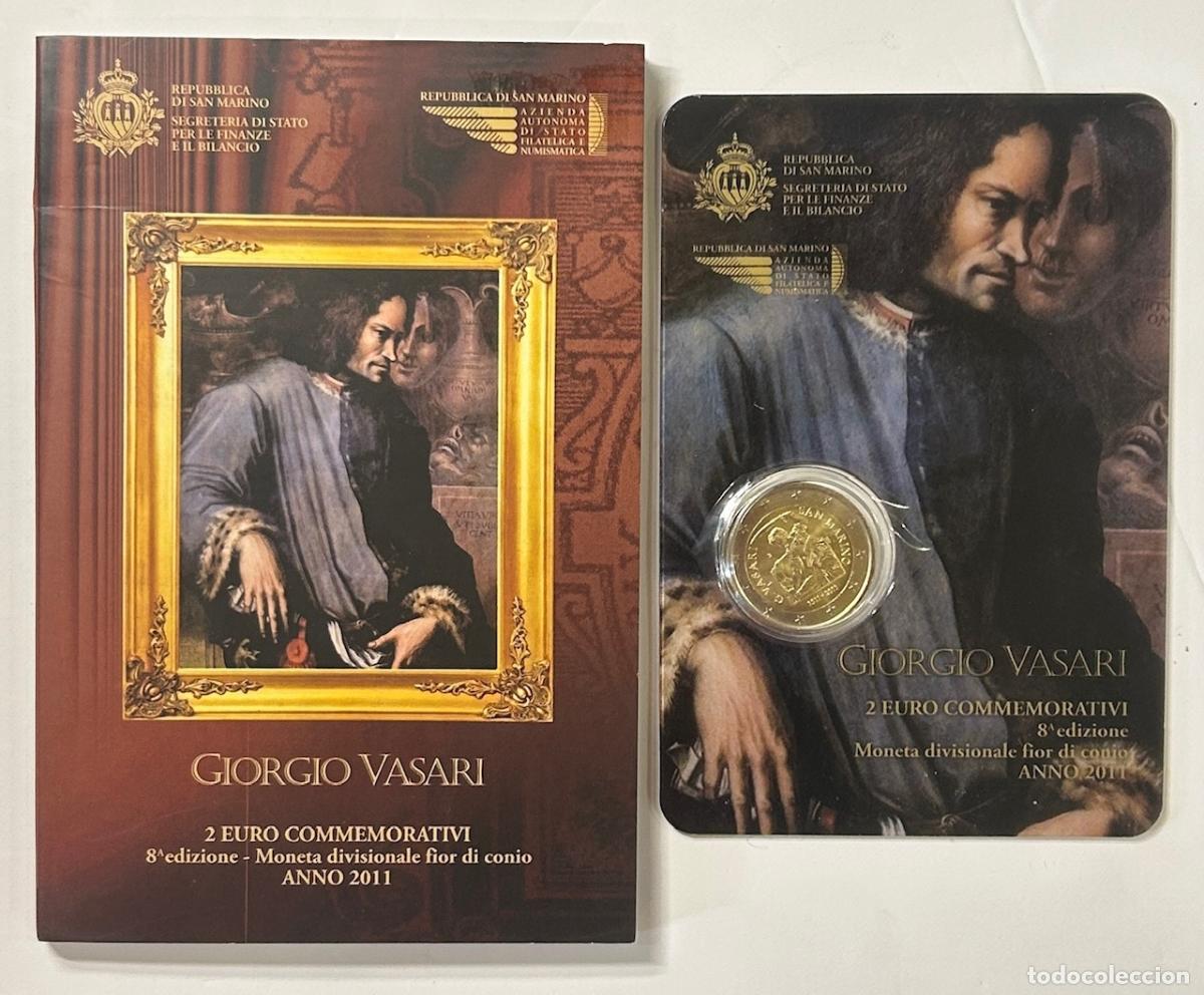 Monedas antiguas de Europa: CREXP053 CARTERA SAN MARINO MONEDA 2 EUROS GIORGIO VASARI