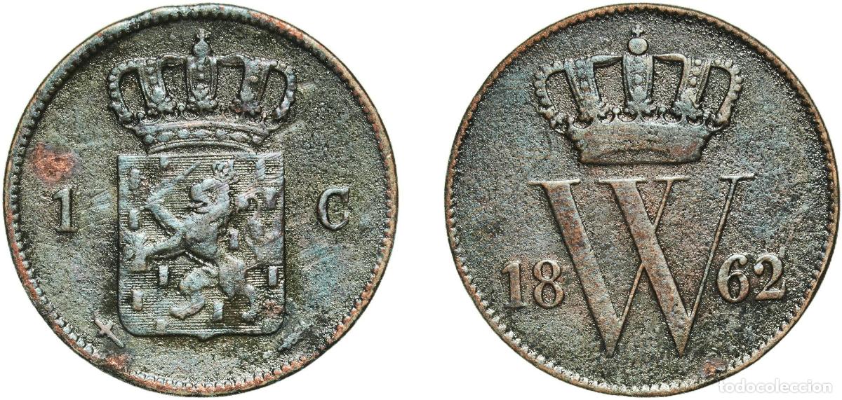Monedas antiguas de Europa: Netherlands Kingdom 1862 1 Cent - Willem III Copper Utrecht Mint (2026000) 3.7g XF Sch 867