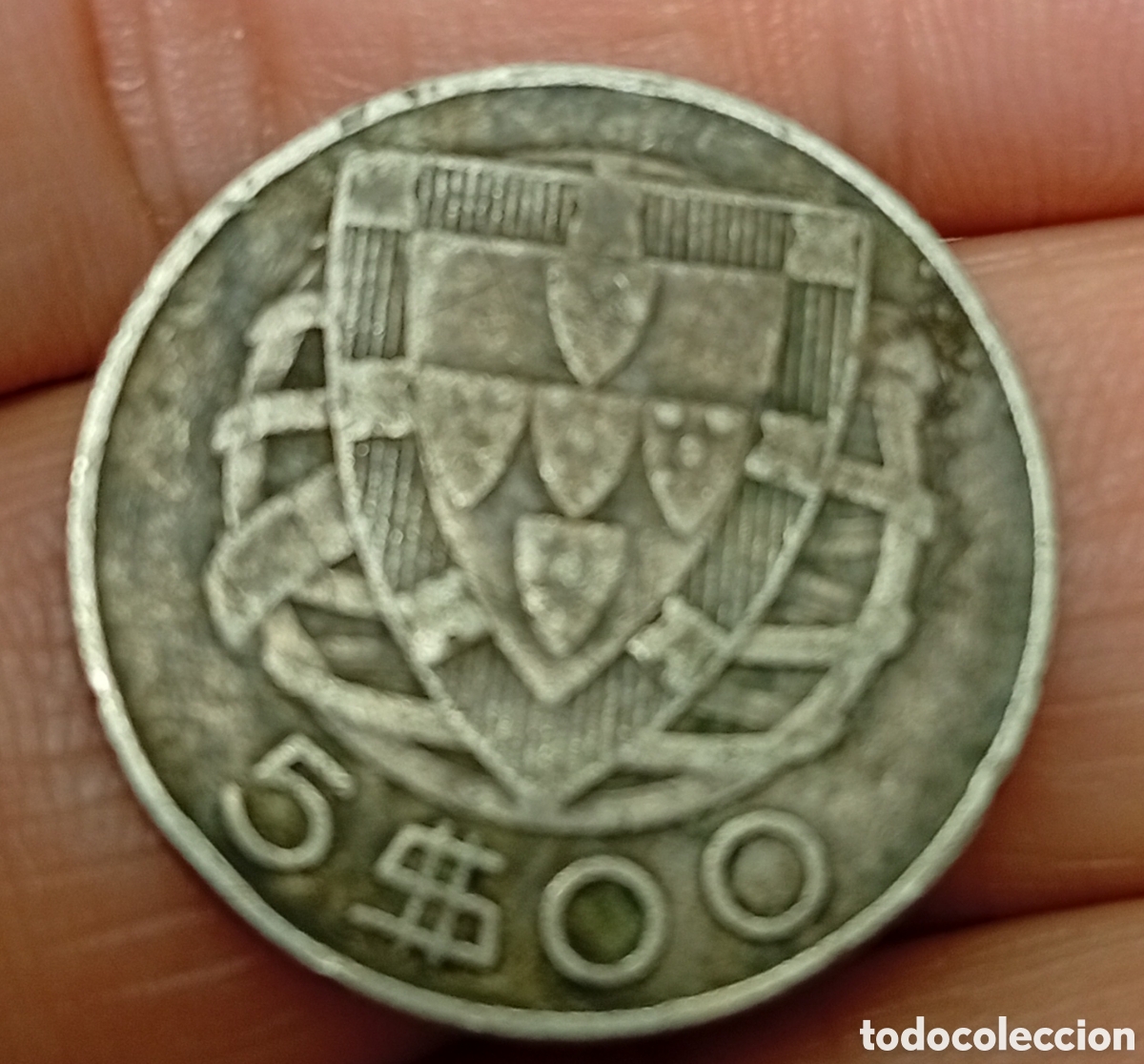 Monedas antiguas de Europa: Portugal moneda de plata de 5 Escudos