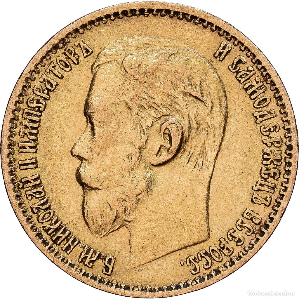 Monedas antiguas de Europa: [#1203149] Rusia, Nicholas II, 5 Roubles, 1898, St. Petersburg, Oro, MBC+, KM:62