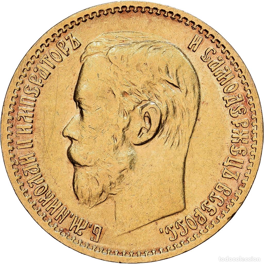Monedas antiguas de Europa: [#1203148] Rusia, Nicholas II, 5 Roubles, 1898, St. Petersburg, Oro, MBC, KM:62