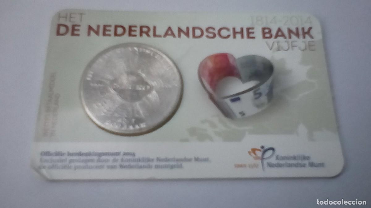 Monedas antiguas de Europa: 5&euro; 2014 PAISES BAJOS . 200 Aniversario Banco Holandes.
