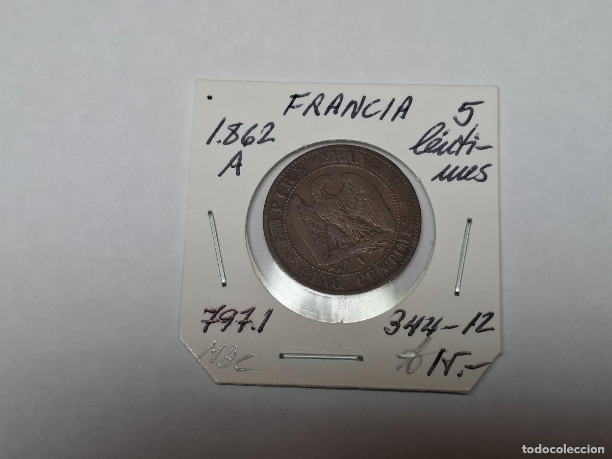 Monedas antiguas de Europa: 5 CENTIMOS de 1862 A KM 797.1 FRANCIA en MBC