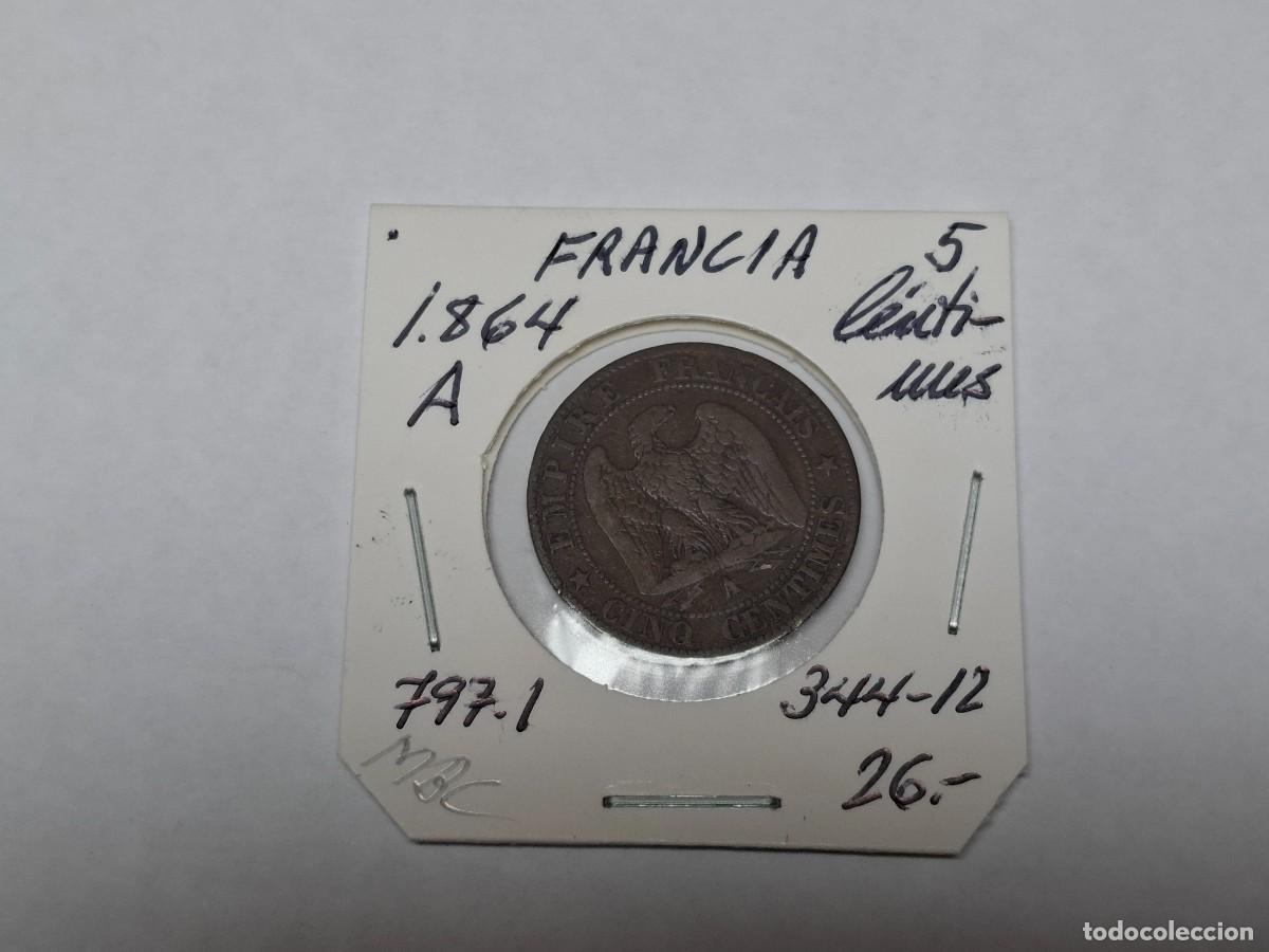 Monedas antiguas de Europa: 5 CENTIMOS de 1864 A KM 797.1 FRANCIA en MBC