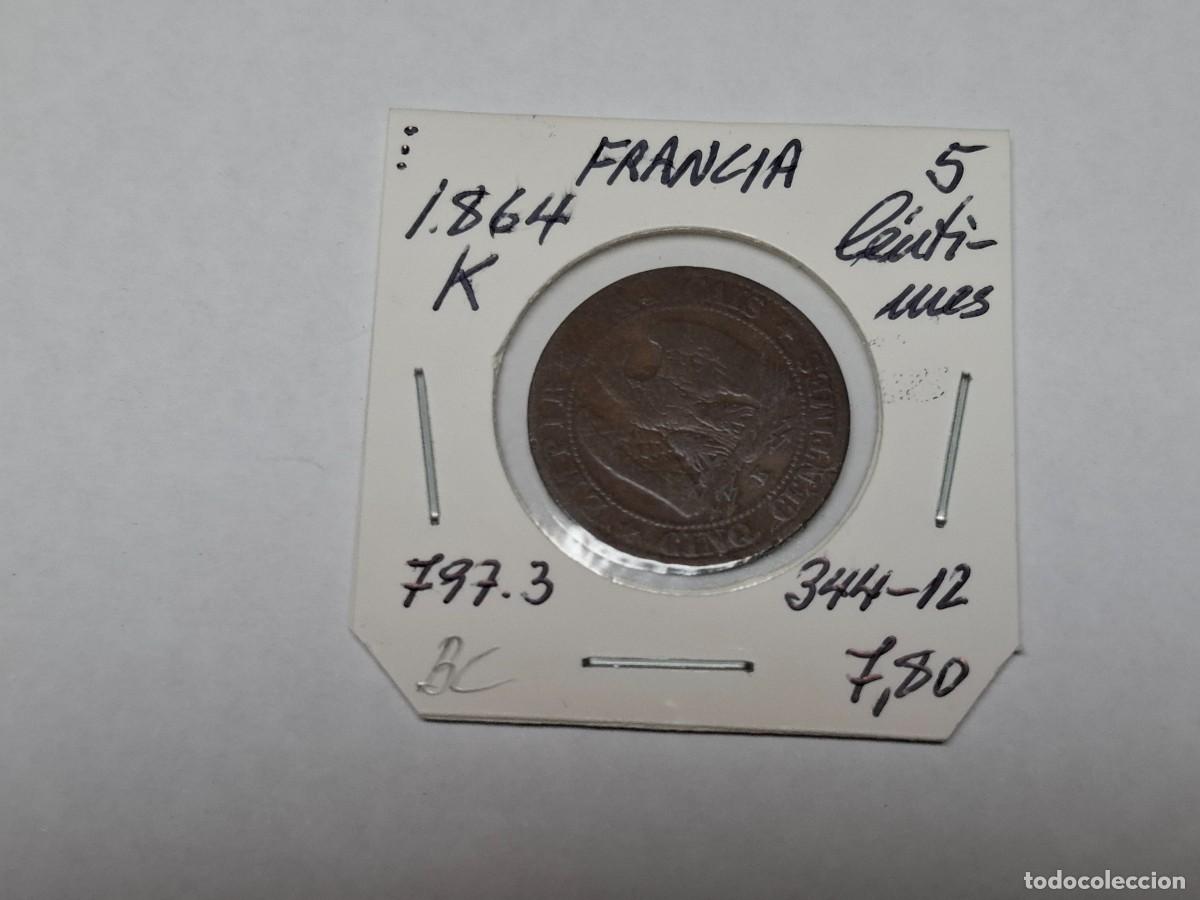 Monedas antiguas de Europa: 5 CENTIMOS de 1864 K KM 797.3 FRANCIA en BC