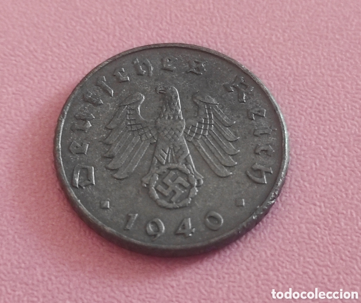 Monedas antiguas de Europa: ALEMANIA 5 PFENNIG 1940 A GOBIERNO NAZI - ESV&Aacute;STICA