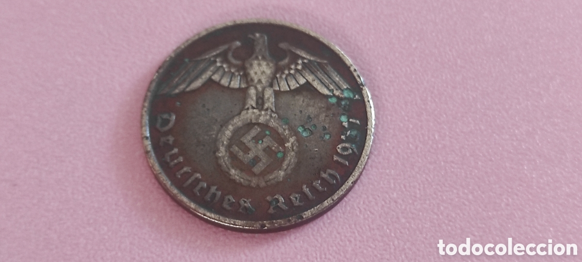 Monedas antiguas de Europa: ALEMANIA 2 PFENNIG 1937 A GOBIERNO NAZI - ESV&Aacute;STICA - OXIDACIONES