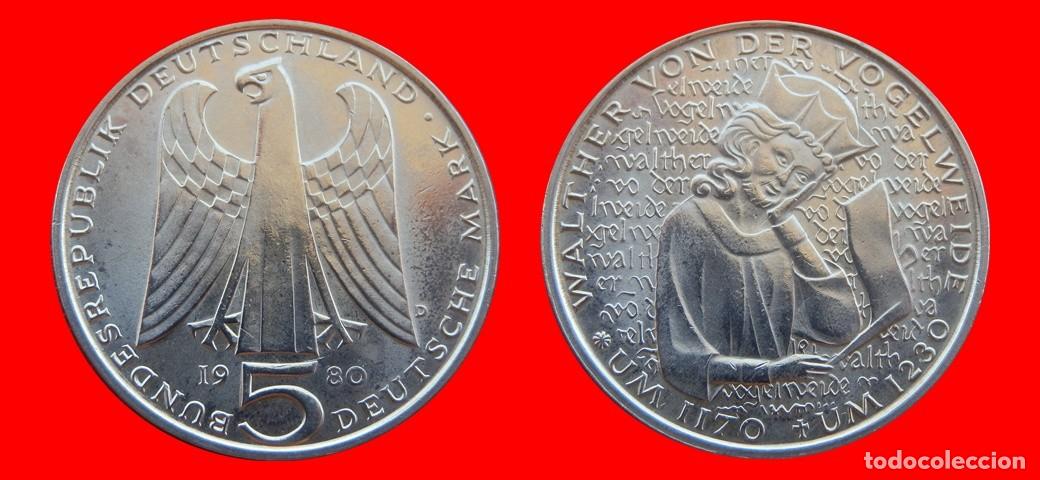 Monedas antiguas de Europa: 5 MARCOS 1980-D BRD ALEMANIA-153837