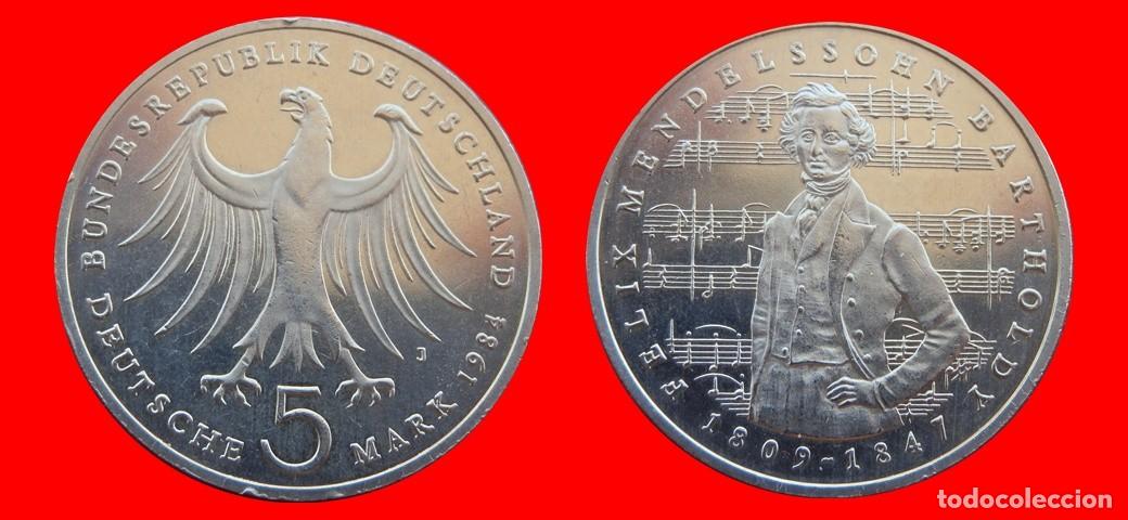 Monedas antiguas de Europa: 5 MARCOS 1984-J BRD ALEMANIA-153841