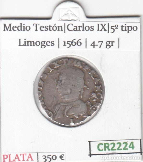 Monedas antiguas de Europa: CR2224 MONEDA FRANCIA CARLOS IX 1/2 TESTON 1566 PLATA BC