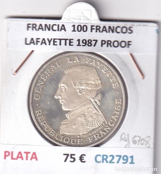 Monedas antiguas de Europa: CR2791 MONEDA FRANCIA 100 FRANCOS LAFAYETTE 1987 PLATA PROOF