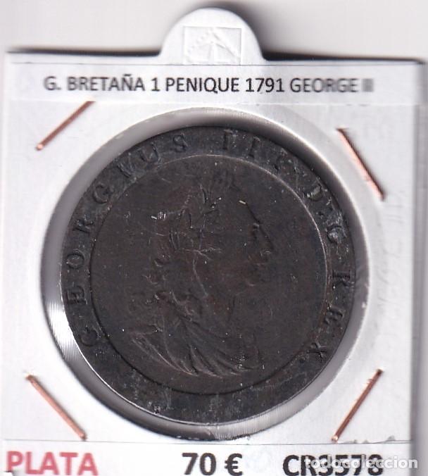 Monedas antiguas de Europa: CR3578 MONEDA GRAN BRETA&Ntilde;A 1 PENIQUE 1791 GEORGE II