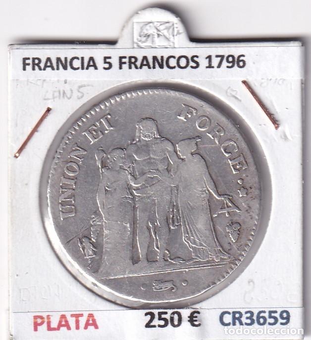 Monedas antiguas de Europa: CR3659 MONEDA FRANCIA 5 FRANCOS 1796 PERPIG&Ntilde;AN L'AN 5 PLATA