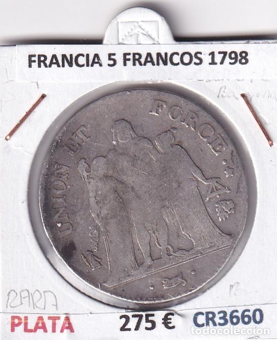 Monedas antiguas de Europa: CR3660 MONEDA FRANCIA 5 FRANCOS 1798 BAYONA L'AN 7 PLATA
