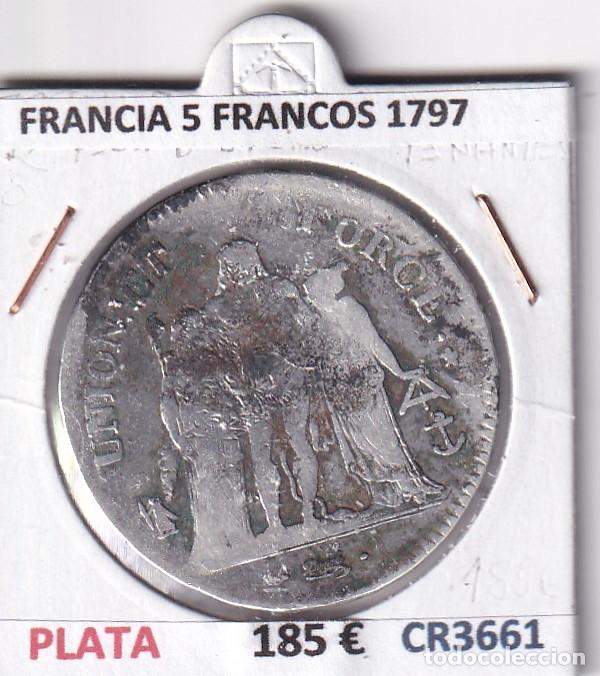 Monedas antiguas de Europa: CR3661 MONEDA FRANCIA 5 FRANCOS 1797 NANTES L'AN 6 PLATA