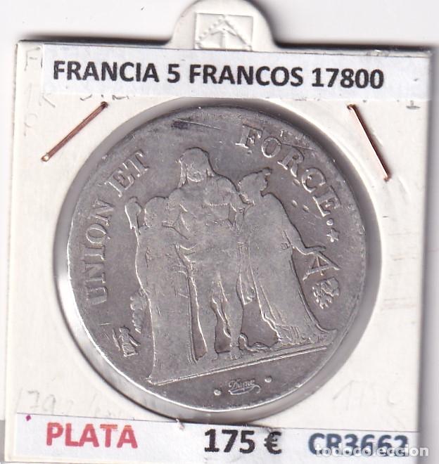 Monedas antiguas de Europa: CR3662 MONEDA FRANCIA 5 FRANCOS 17800 BAYONA L'AN 9 PLATA