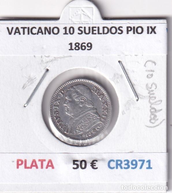 Monedas antiguas de Europa: CR3971 MONEDA VATICANO 10 SUELDOS PIO IX 1869 PLATA