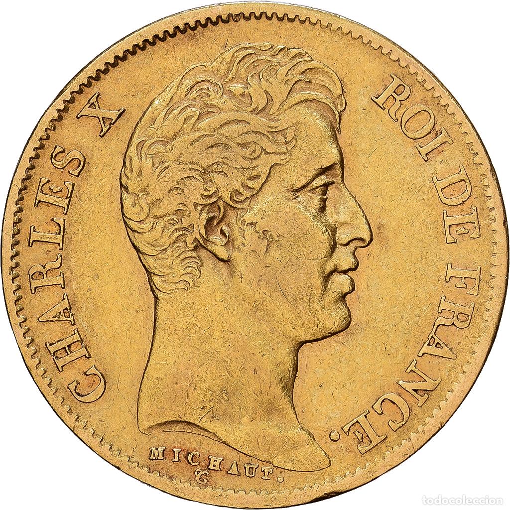 Monedas antiguas de Europa: [#1118035] Francia, Charles X, 40 Francs, 1830, Paris, Oro, MBC+, Gadoury:1105, KM:721.1