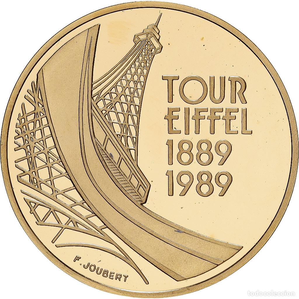 Monedas antiguas de Europa: [#1118037] Francia, 5 Francs, Tour Eiffel, 1989, MDP, Prueba, Oro, FDC, KM:968b