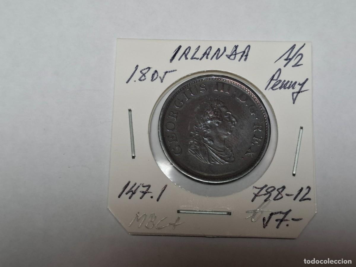 Monedas antiguas de Europa: 1/2 PENNY de 1805 KM 147.1 IRLANDA en MBC+