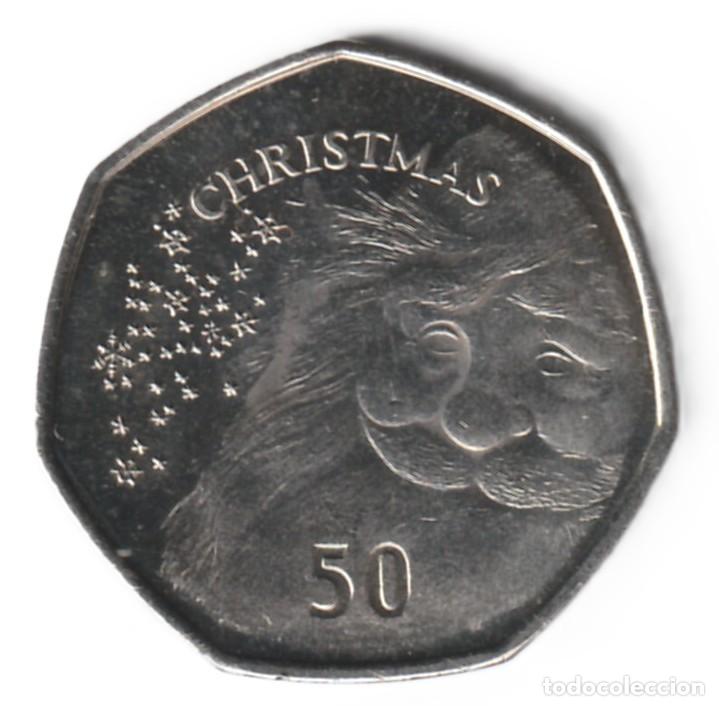 Monedas antiguas de Europa: Gibraltar 50 pence 2015 Navidad UC# 104