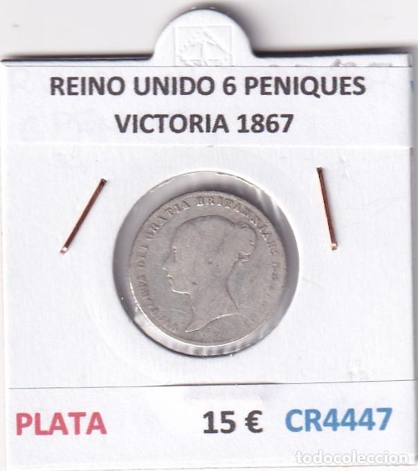 Monedas antiguas de Europa: CR4447 MONEDA REINO UNIDO 6 PENIQUES VICTORIA 1867 PLATA
