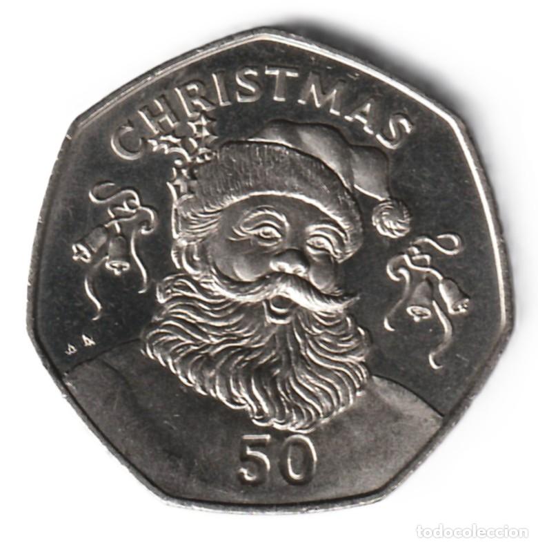 Monedas antiguas de Europa: Gibraltar 50 peniques Navidad 1992 KM# 108