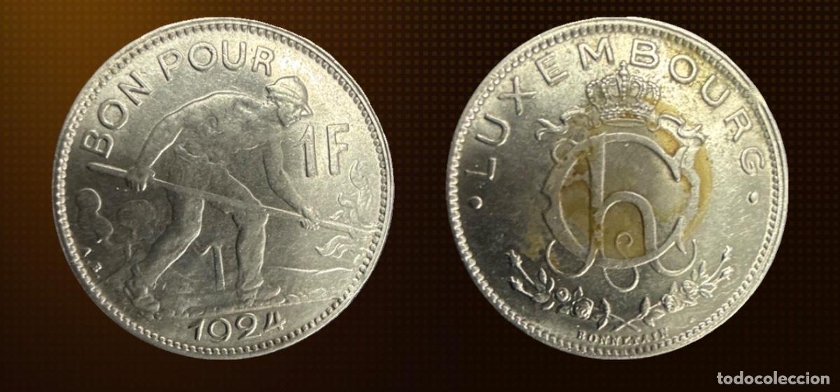 Monedas antiguas de Europa: Luxemburgo 1 franco &middot; 1924