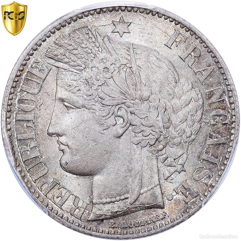 Monedas antiguas de Europa: [#1546292] Francia, 2 Francs, C&eacute;r&egrave;s, 1870, Bordeaux, ancre, Plata, PCGS, MS64