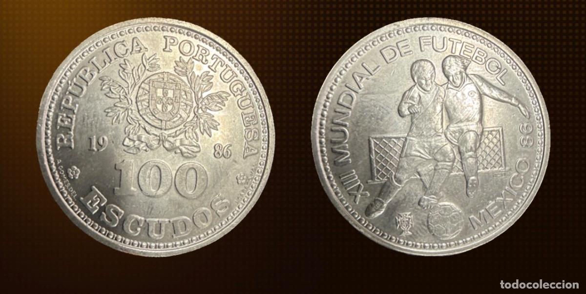 Monedas antiguas de Europa: 100 ESCUDOS PORTUGAL 1986 &middot; MUNDIAL DE F&Uacute;TBOL M&Eacute;XICO 86