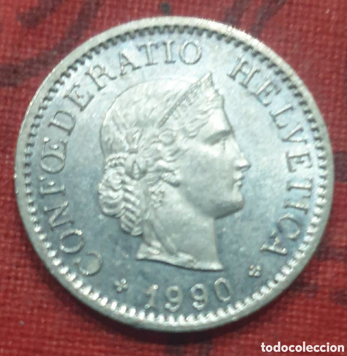 Monedas antiguas de Europa: Suiza. 10 rappen de 1990