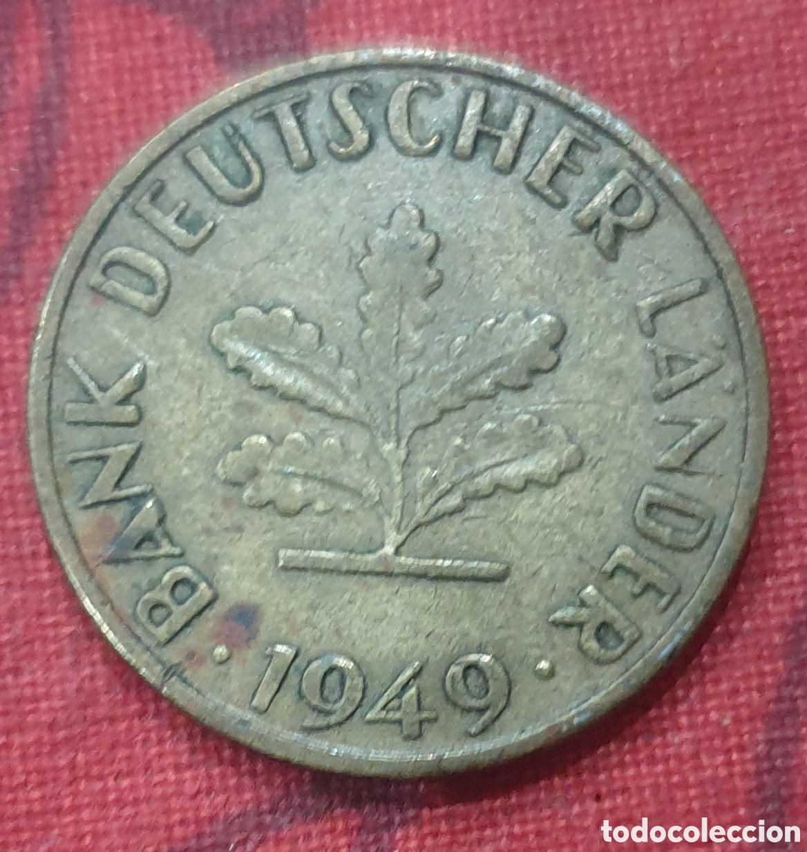 Monedas antiguas de Europa: Alemania. 10 pfennig de 1949