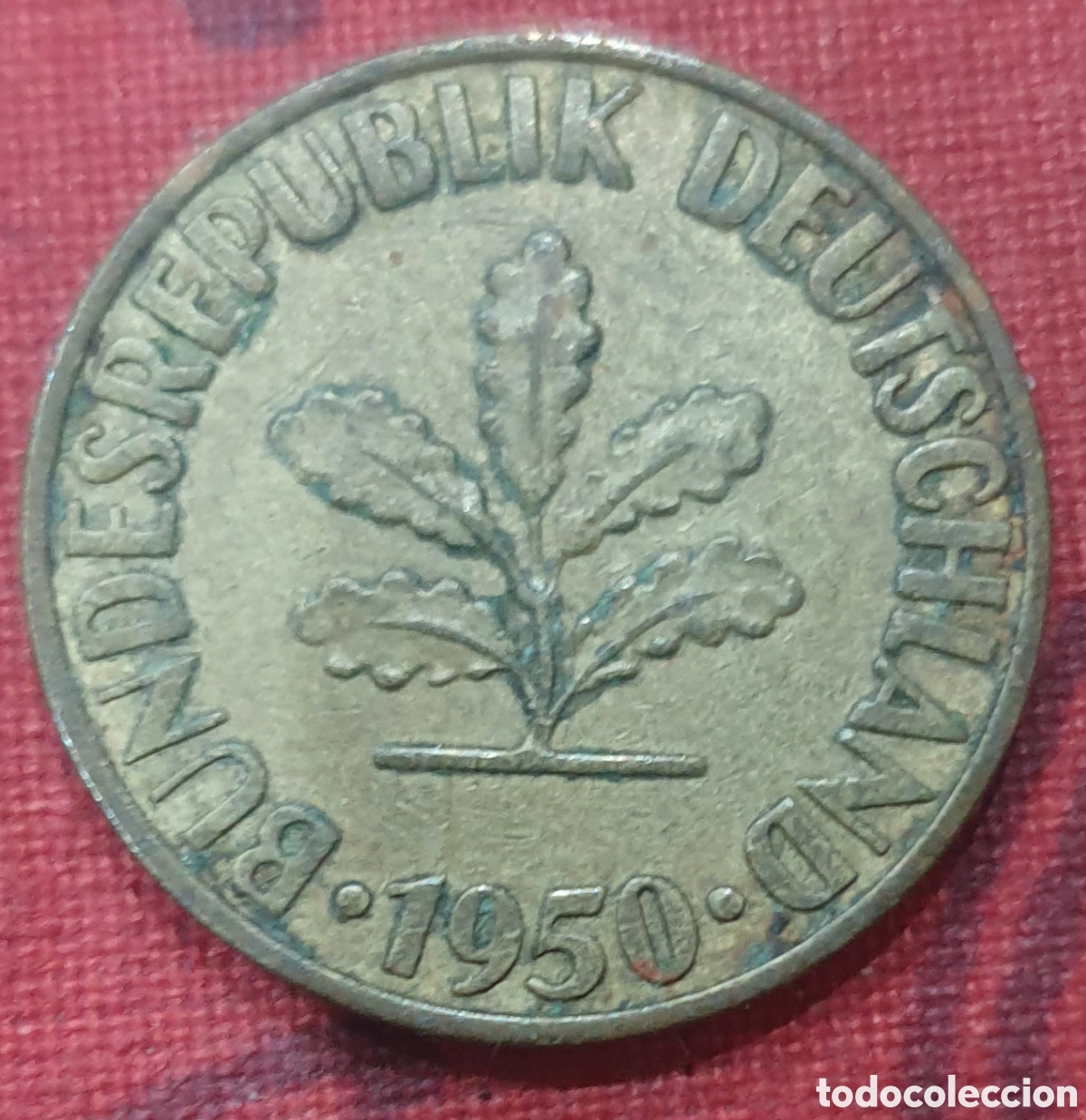 Monedas antiguas de Europa: Alemania. 10 pfennig de 1950