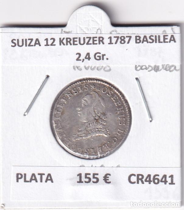 Monedas antiguas de Europa: CR4641 MONEDA SUIZA 12 KREUZER 1787 BASILEA PLATA