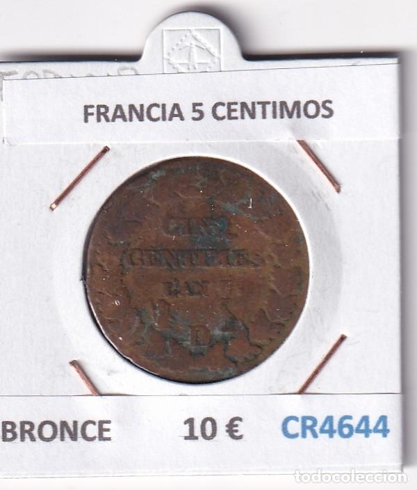 Monedas antiguas de Europa: CR4644 MONEDA FRANCIA 5 CENTIMOS BRONCE