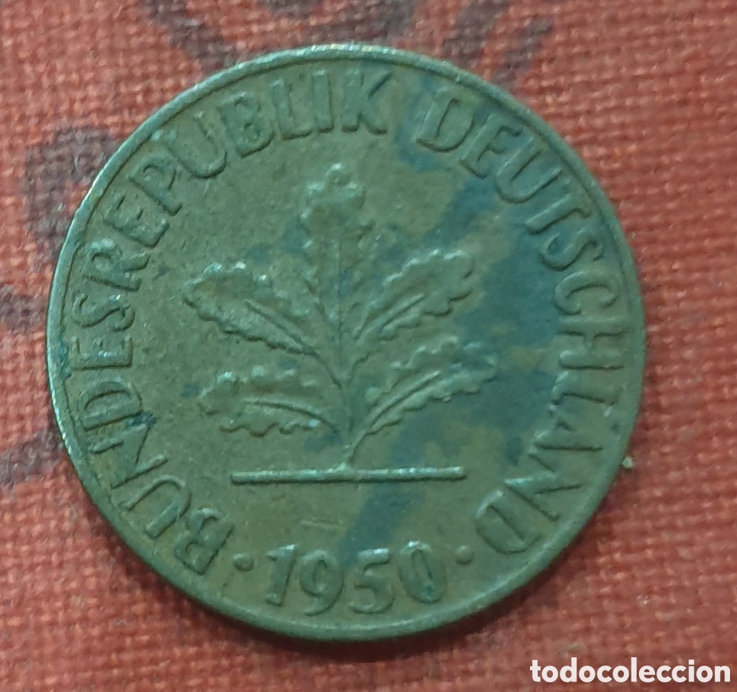 Monedas antiguas de Europa: Alemania. 1 pfennig de 1950