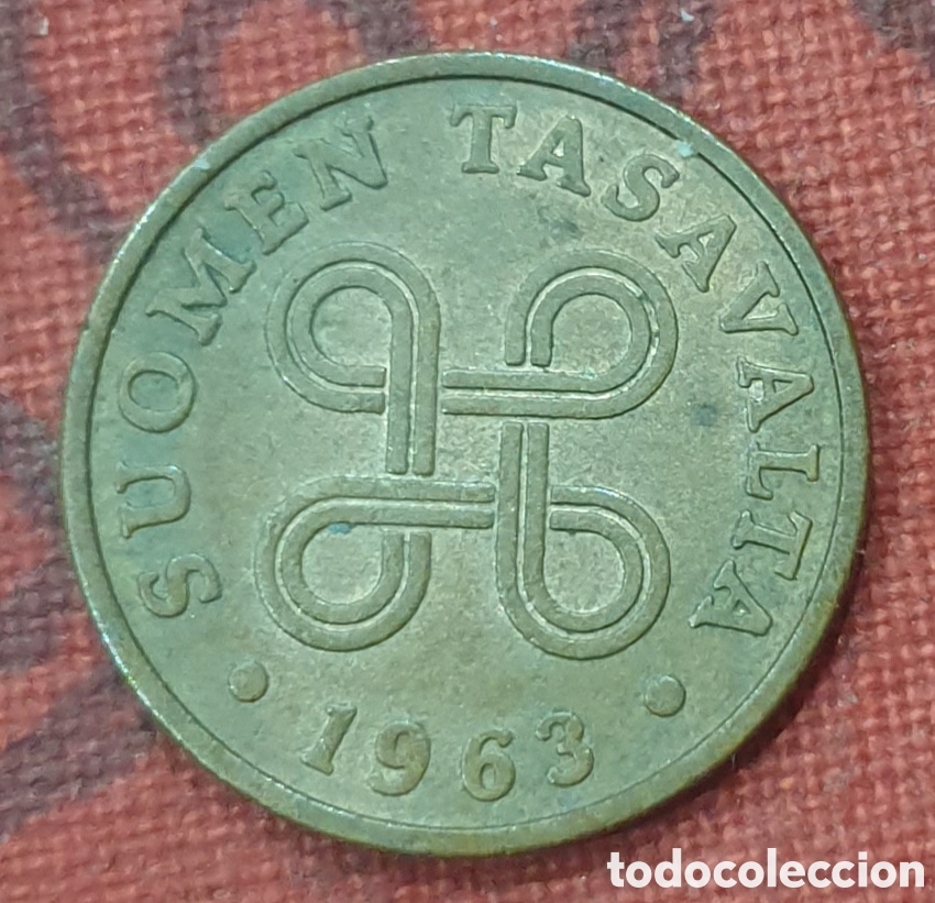 Monedas antiguas de Europa: Finlandia. 1 penni de 1963