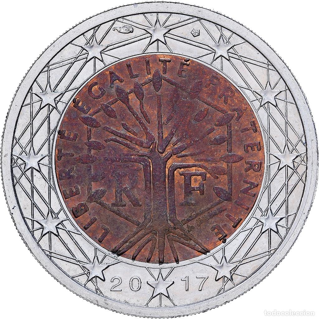Monedas antiguas de Europa: [#1546085] Francia, 2 Euro, error wrong core, 2017, MDP, Bimet&aacute;lico, BC+, KM:1414
