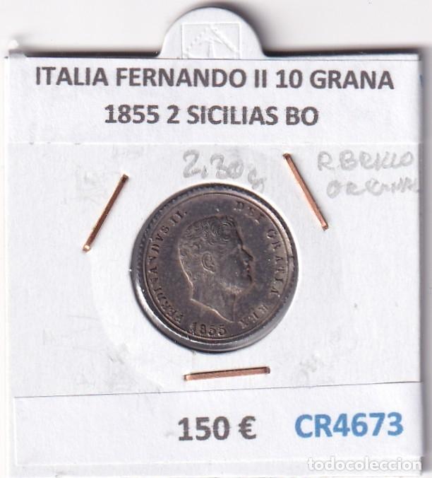 Monedas antiguas de Europa: CR4673 MONEDA ITALIA FERNANDO II 10 GRANA 1855 2 SICILIAS BO