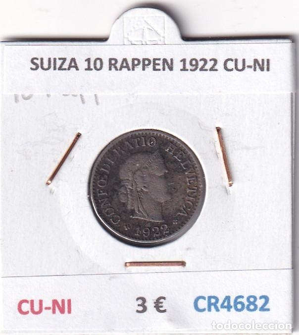 Monedas antiguas de Europa: CR4682 MONEDA SUIZA 10 RAPPEN 1922 CU-NI