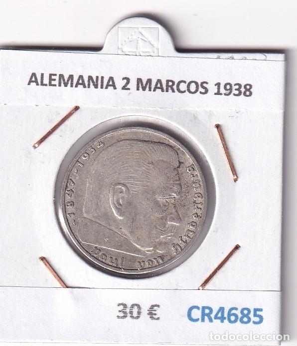 Monedas antiguas de Europa: CR4685 MONEDA ALEMANIA 2 MARCOS 1938 PLATA